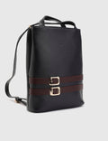 Anke Navy Blue Floater Leather Women's Backpack